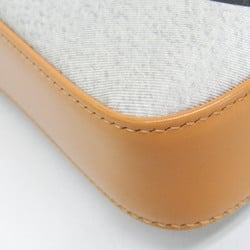 Bvlgari Women's Leather,Nylon Shoulder Bag Gray,Light Beige