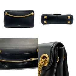 Valentino Garavani Shoulder Bag V Leather Black Women's z1589