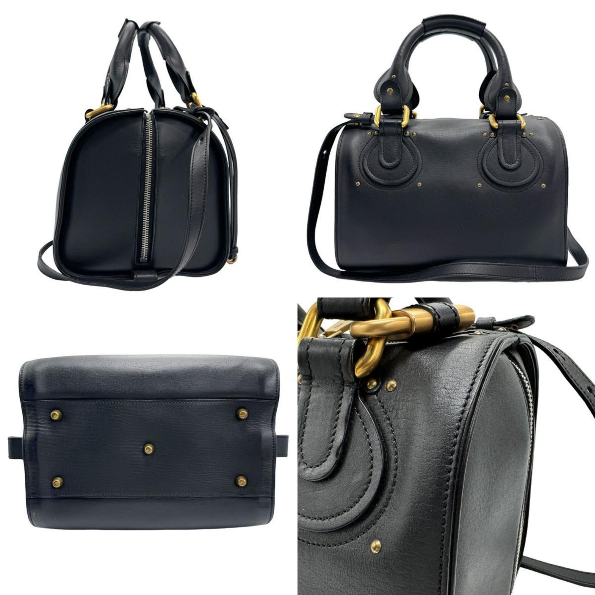 Chloé Chloe Shoulder Bag Leather Black Women's Z1459