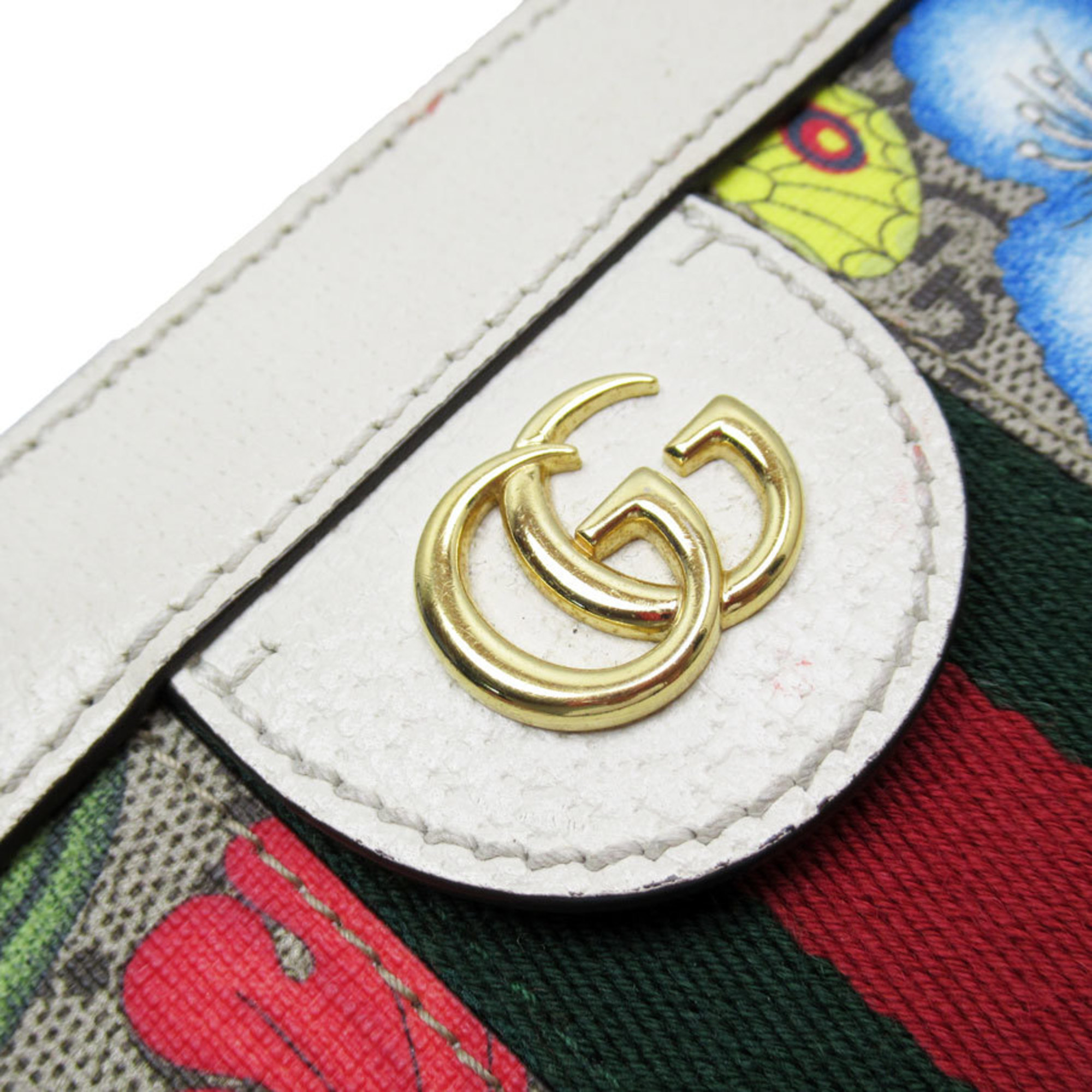 GUCCI Shoulder Bag GG Supreme Flora Leather Multicolor Gold Women's 503877 w0471k