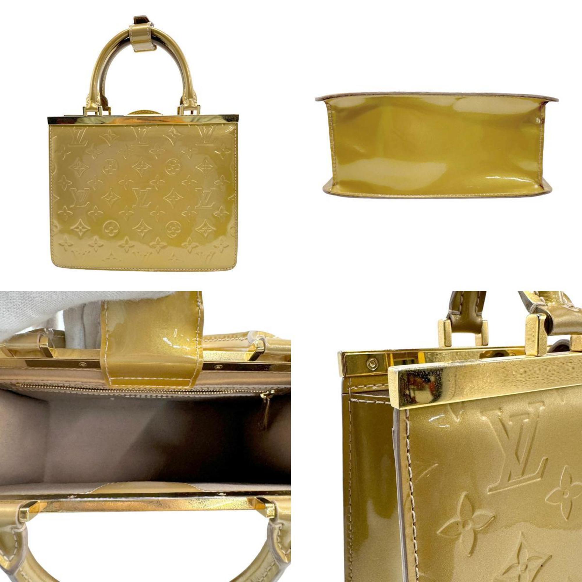 Louis Vuitton LOUIS VUITTON Handbag Monogram Vernis Des PM Patent Leather Gold Women's M91760 z1424
