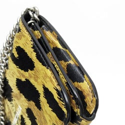 BALENCIAGA Shoulder Bag Leopard Leather Metal Beige Black Silver Women's w0483g