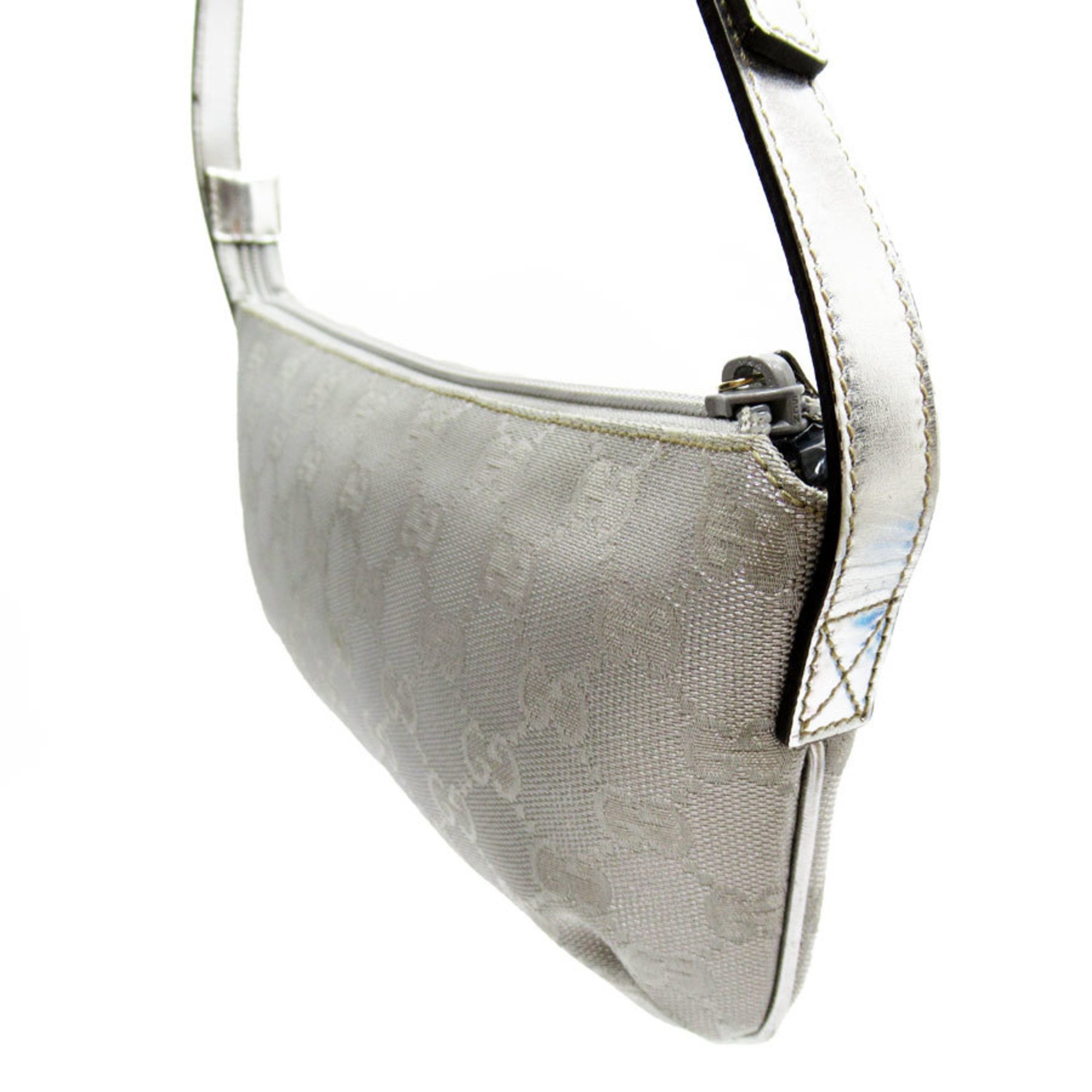 GUCCI handbag GG canvas leather silver ladies 190393 w0473f