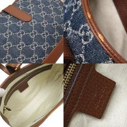 GUCCI Shoulder Bag New Jackie Denim Leather Indigo Blue Brown Gold Women's 636706 w0481i