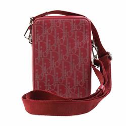 Christian Dior Shoulder Bag Leather Red Women's 99930g