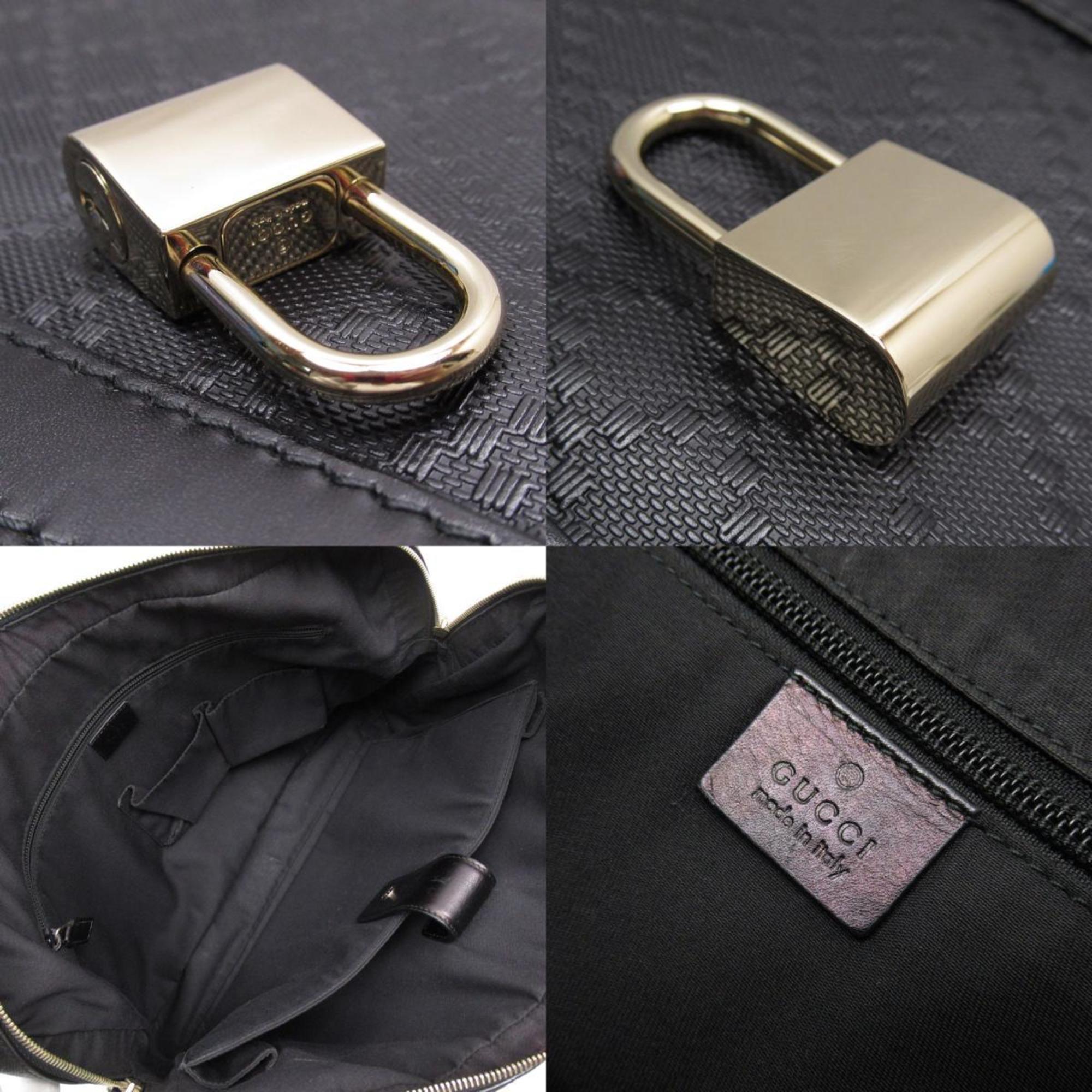 GUCCI Handbag Shoulder Bag Diamante Leather Black Men's 208463 w0443a