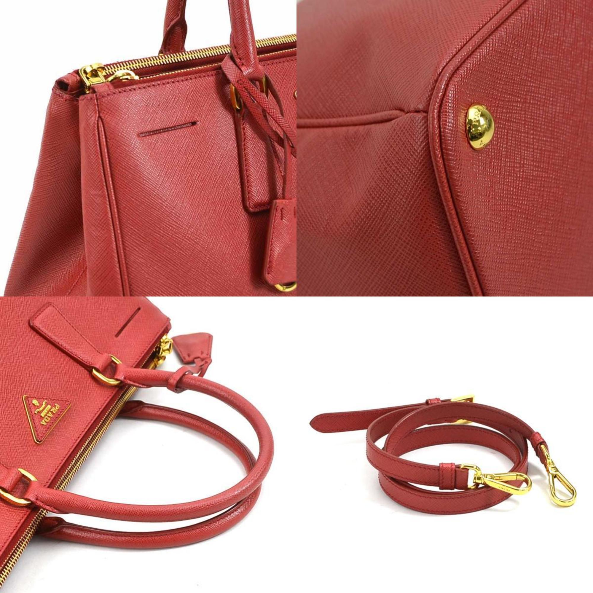 PRADA handbag shoulder bag leather red ladies 99923g