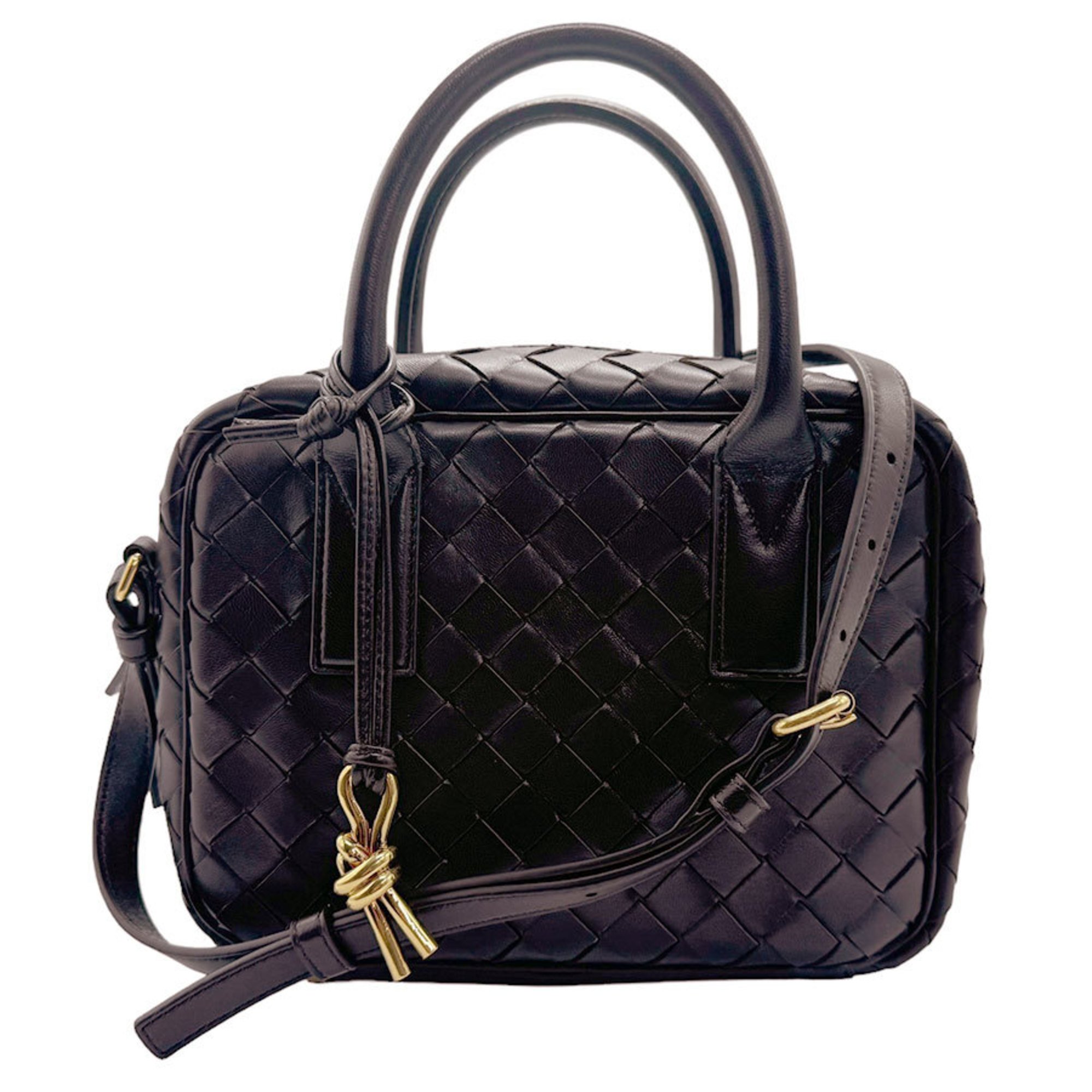 BOTTEGA VENETA Handbag Shoulder Bag Getaway Small Leather Dark Brown Gold Women's z1571