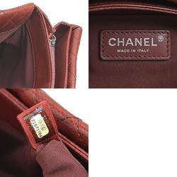 CHANEL Shoulder Bag Matelasse Leather Bordeaux Gunmetal Women's e58766a