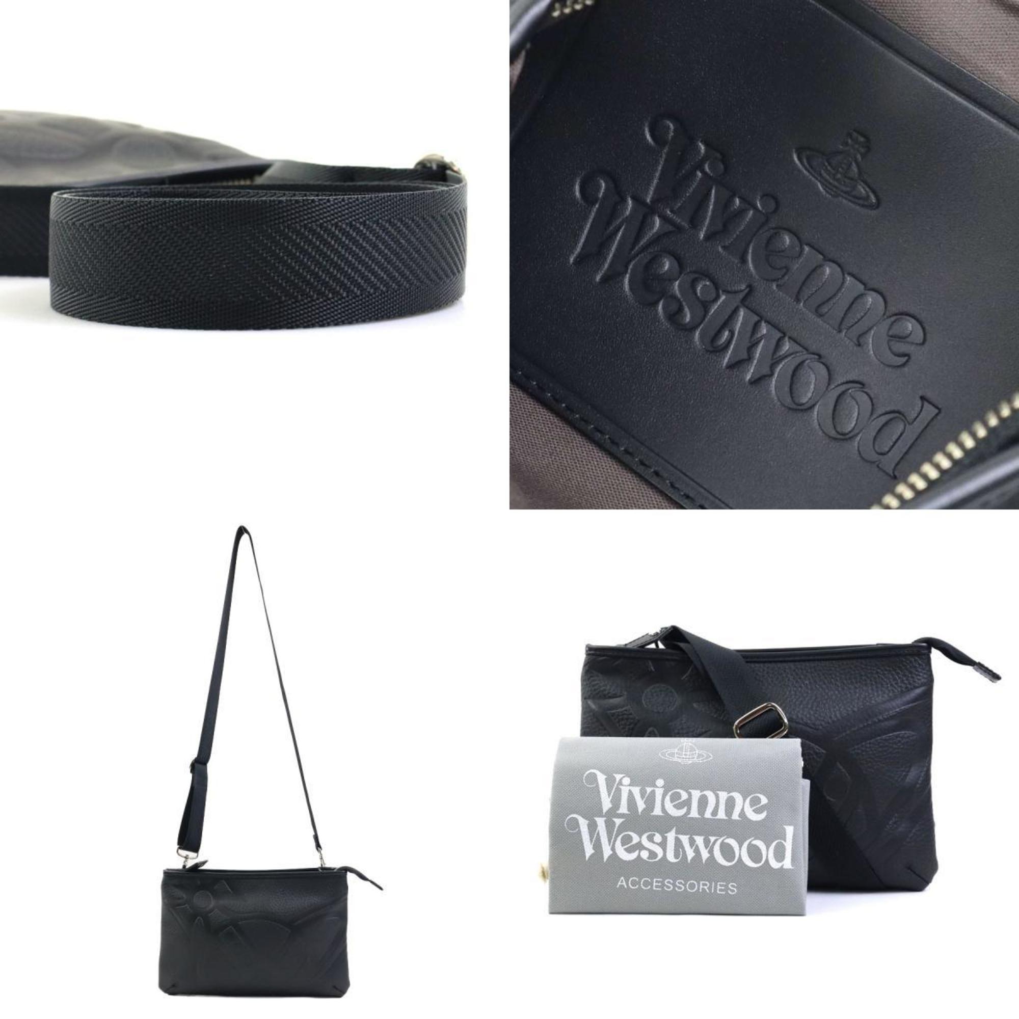 Vivienne Westwood shoulder bag leather black men's women's h30345f