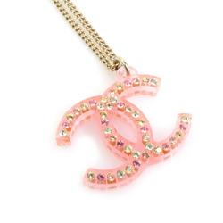 CHANEL Necklace Metal Plastic Pink x Gold Women's h30362f