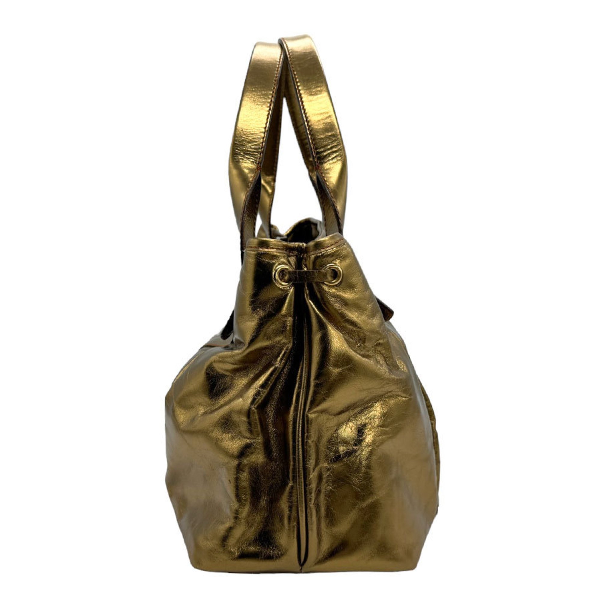 MARC JACOBS handbag tote bag leather gold ladies z1453