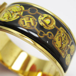 Hermes HERMES Bangle Bracelet Click Clack Metal Enamel Gold Black Women's w0496g
