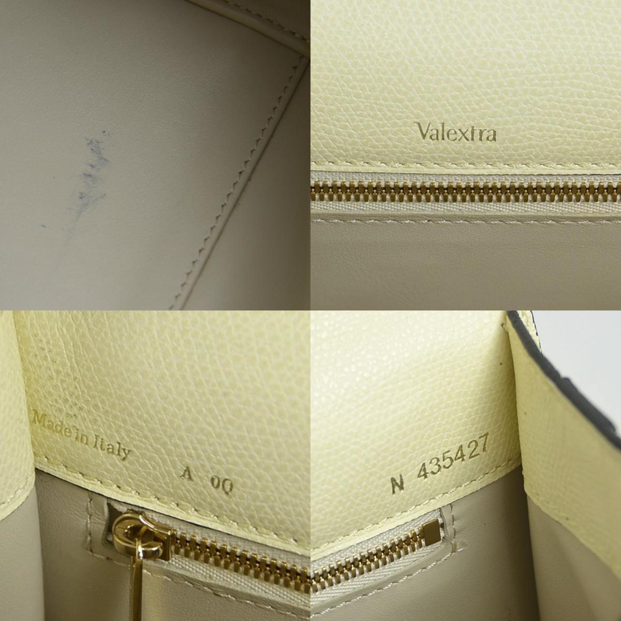 Valextra Handbag Shoulder Bag Iside Medium Leather Ivory x Black Women's a0348