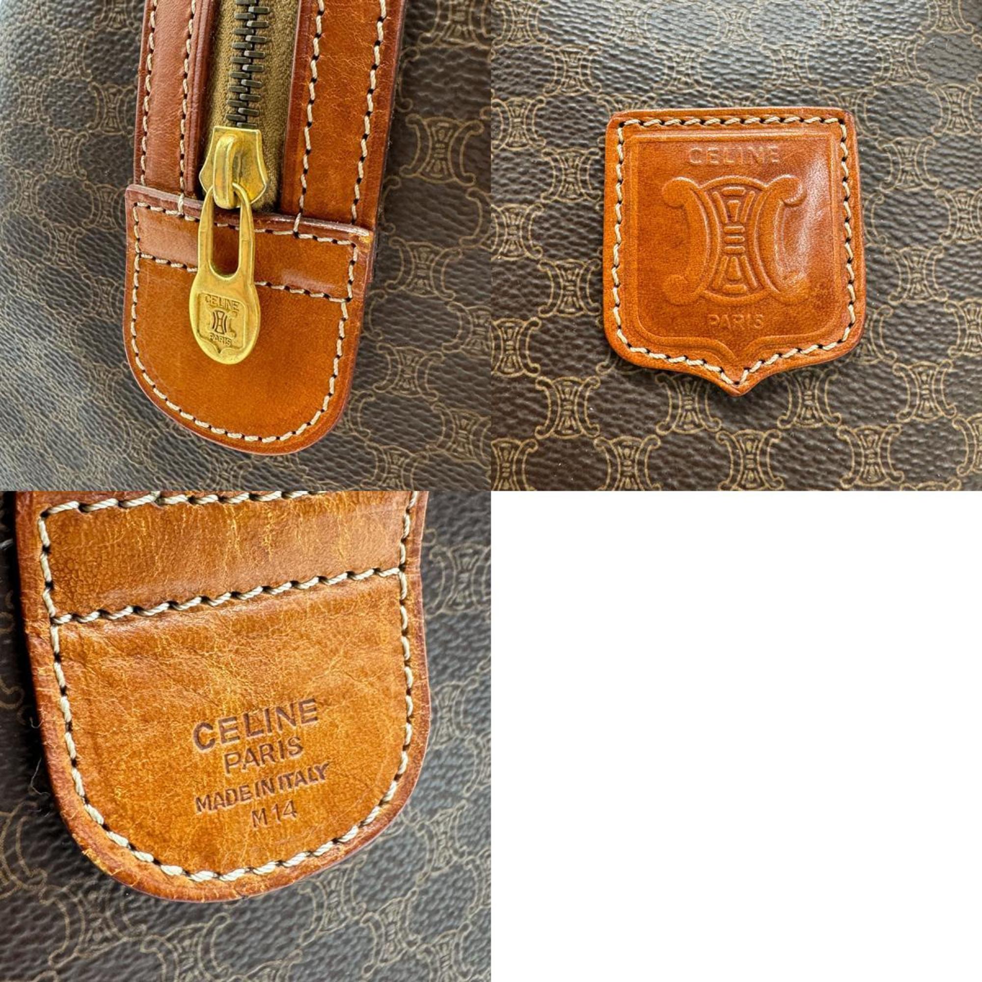 CELINE handbag macadam leather brown gold ladies z1414