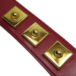 Hermes HERMES belt leather metal red gold ladies w0491a