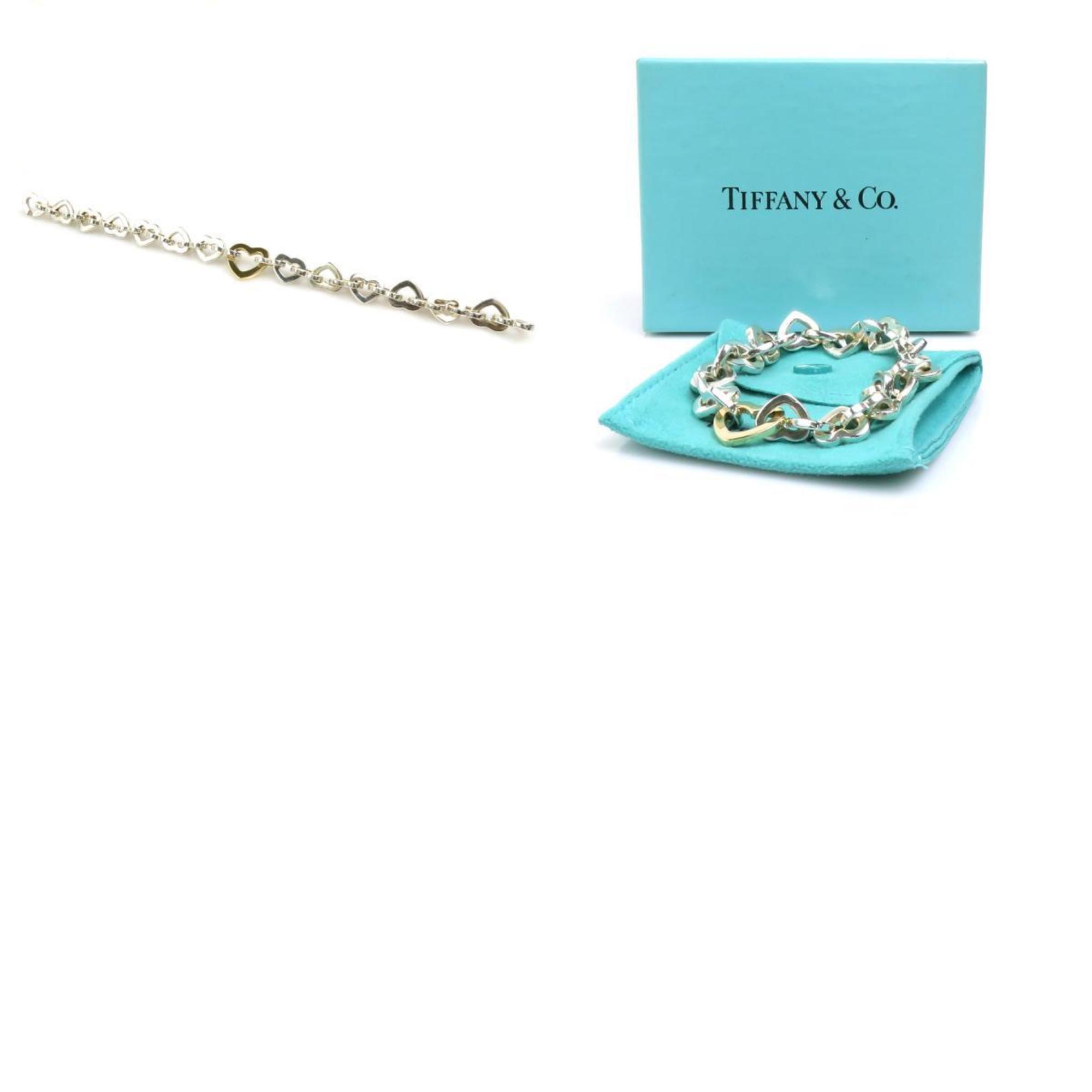 Tiffany & Co. Bracelet Heart Link Silver 925 K18 x Gold Women's h30355k
