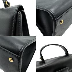 Salvatore Ferragamo Handbag Shoulder Bag Gancini Leather Black Gold Women's z1547