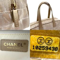 CHANEL Handbag New Travel Line Nylon Jacquard Beige Women's z1551