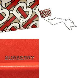 Burberry Wallet/Coin Case Business Card Holder/Card Chain Wallet Leather Beige Off-White Orange Silver Women's z1512