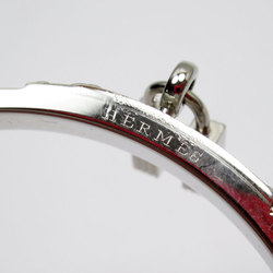Hermes HERMES Bangle Bracelet H Cadena Charm Metal Leather Silver White Women's w0469g
