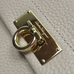 Salvatore Ferragamo Long Wallet Gancini Leather Beige Gold Women's w0484a