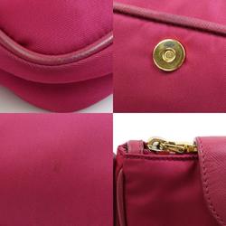 PRADA Shoulder Bag Nylon Leather Magenta Gold Women's e58762k