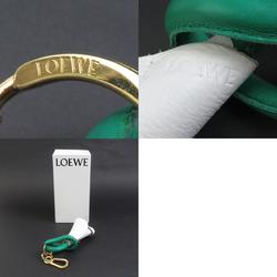 LOEWE Charm Flower Motif Leather Metal White Green Gold Women's e58769a