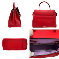 Versace VERSACE handbag shoulder bag Medusa leather red gold ladies z1588