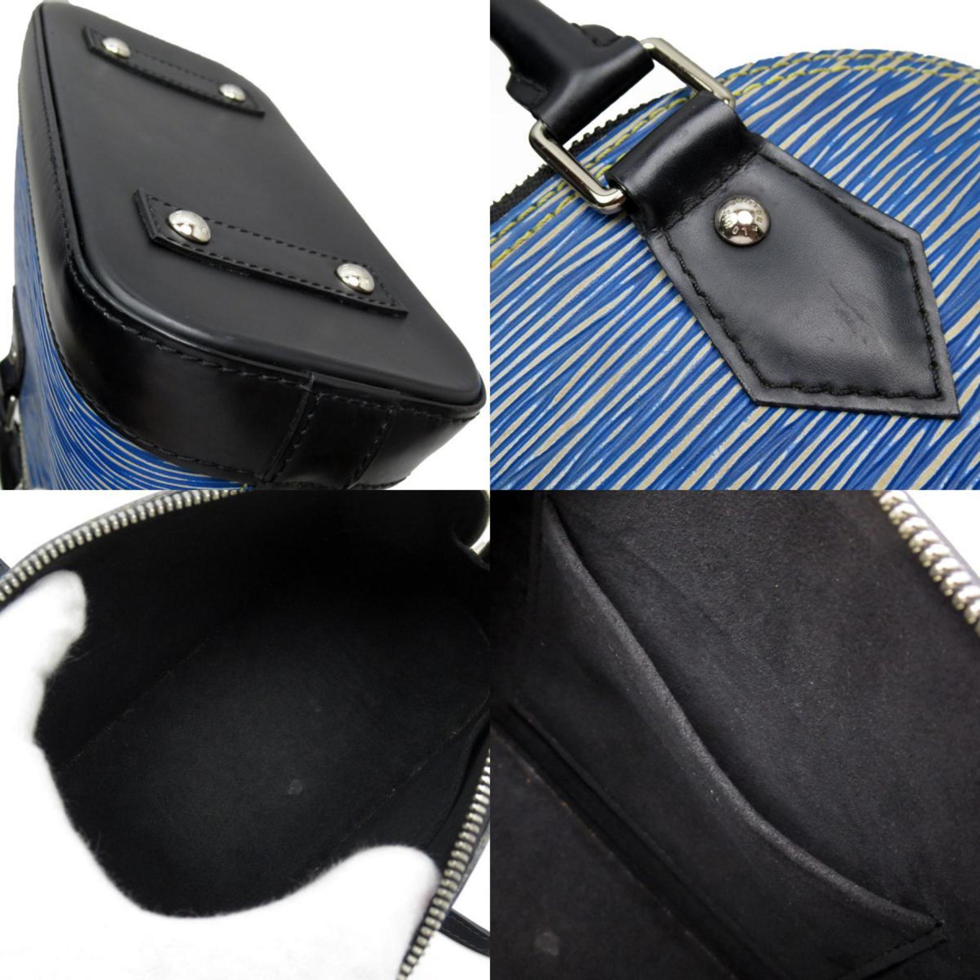 LOUIS VUITTON Handbag Shoulder Bag Epi Alma BB Leather Blue Black Silver Women's M41437 w0449i