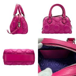 GUCCI Handbag Shoulder Bag 3Way GG Matelasse Nylon Leather Magenta Silver Women's 702251 z1556