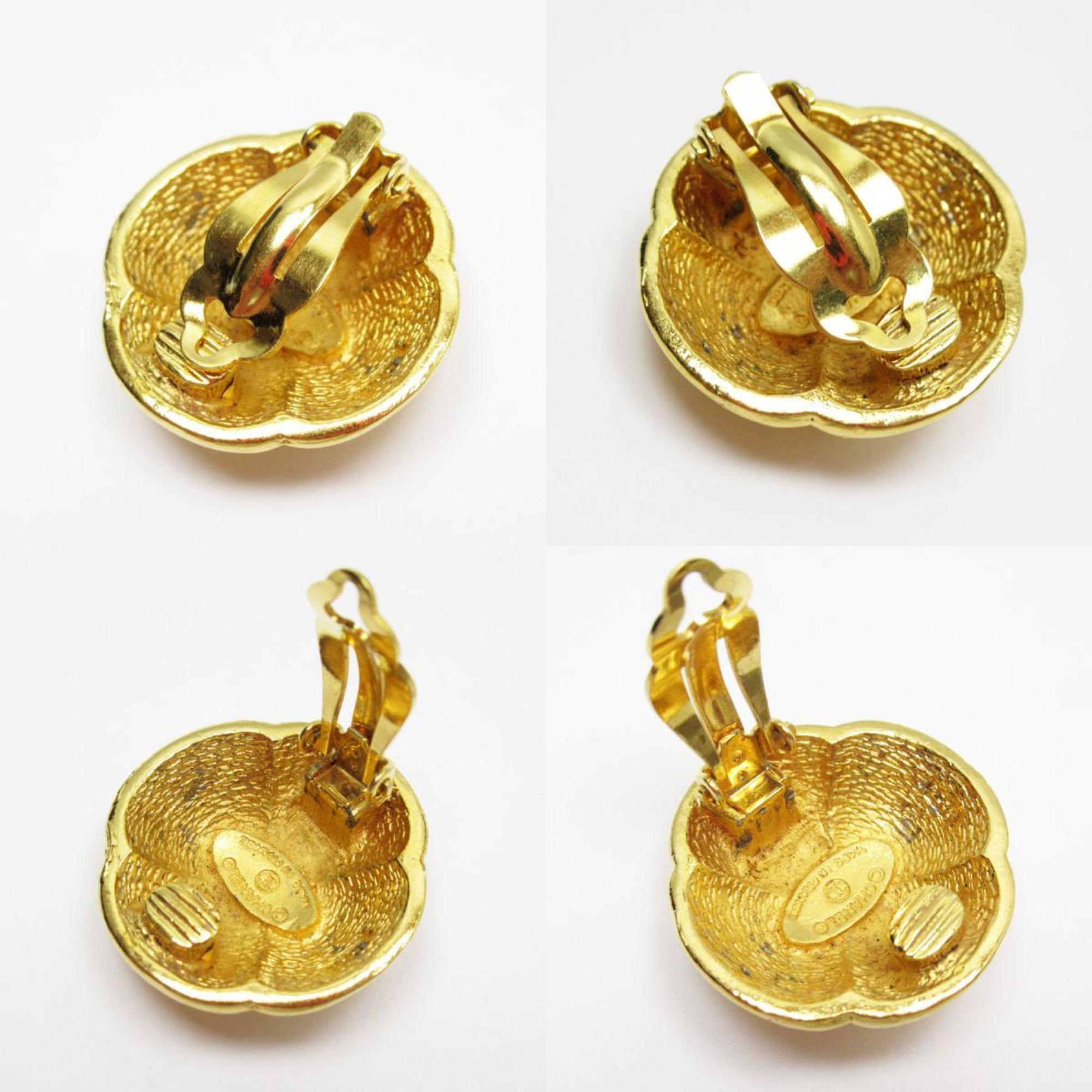 CHANEL Coco Mark Metal Gold Earrings for Women w0493i