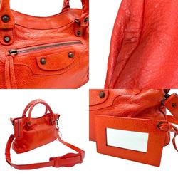 BALENCIAGA Shoulder Bag Handbag The Town Leather Red Women's 240579 z1569