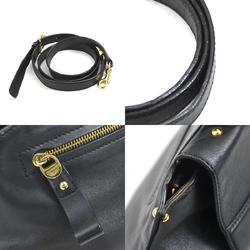 Salvatore Ferragamo Handbag Shoulder Bag Gancini Leather Black Gold Women's e58764i