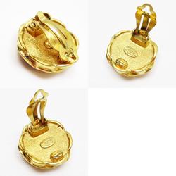 CHANEL Earrings Coco Mark Metal Plastic Gold Black Women's w0466g