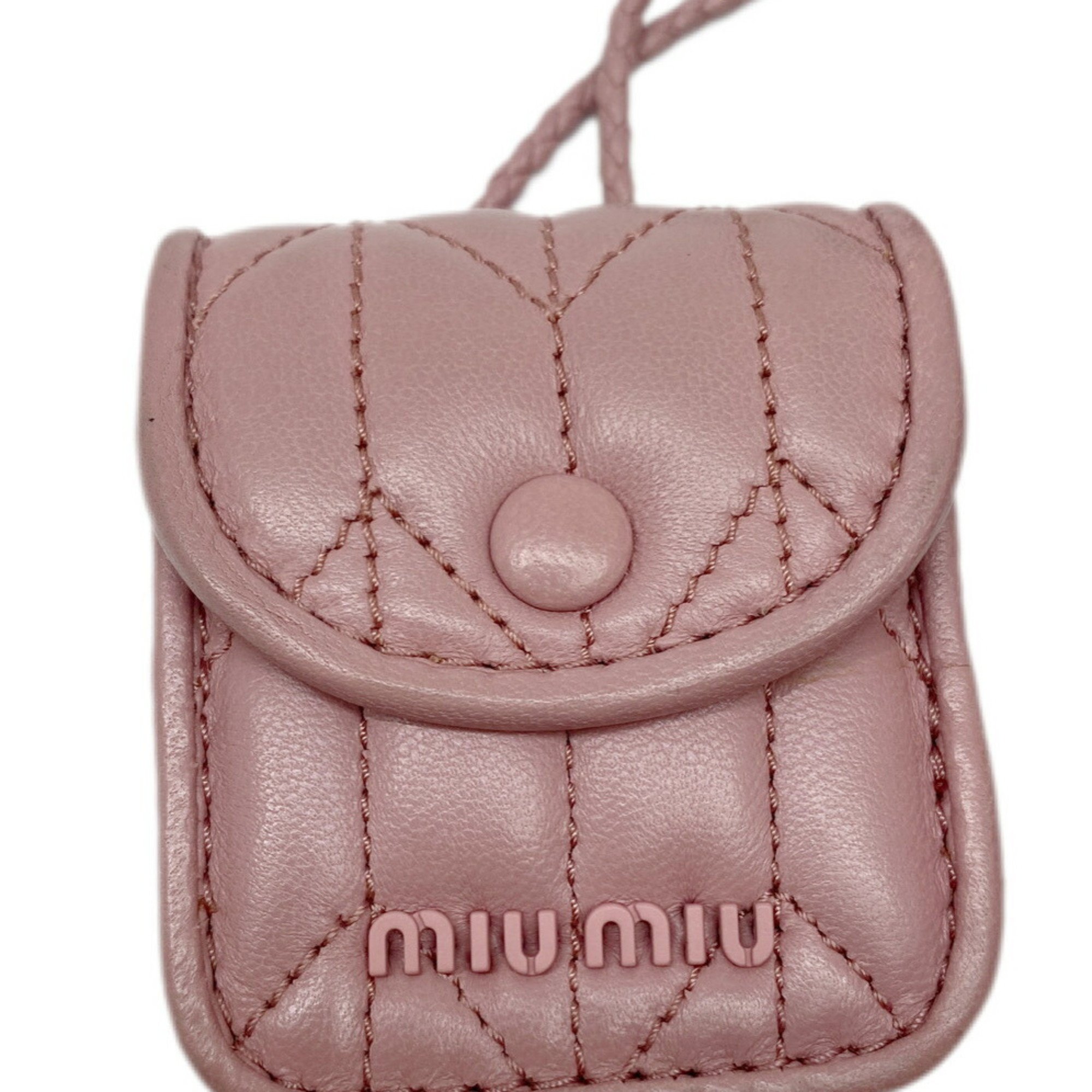 MIU Miu Bag Handbag Shoulder Pink Lamb Women's 5BA199