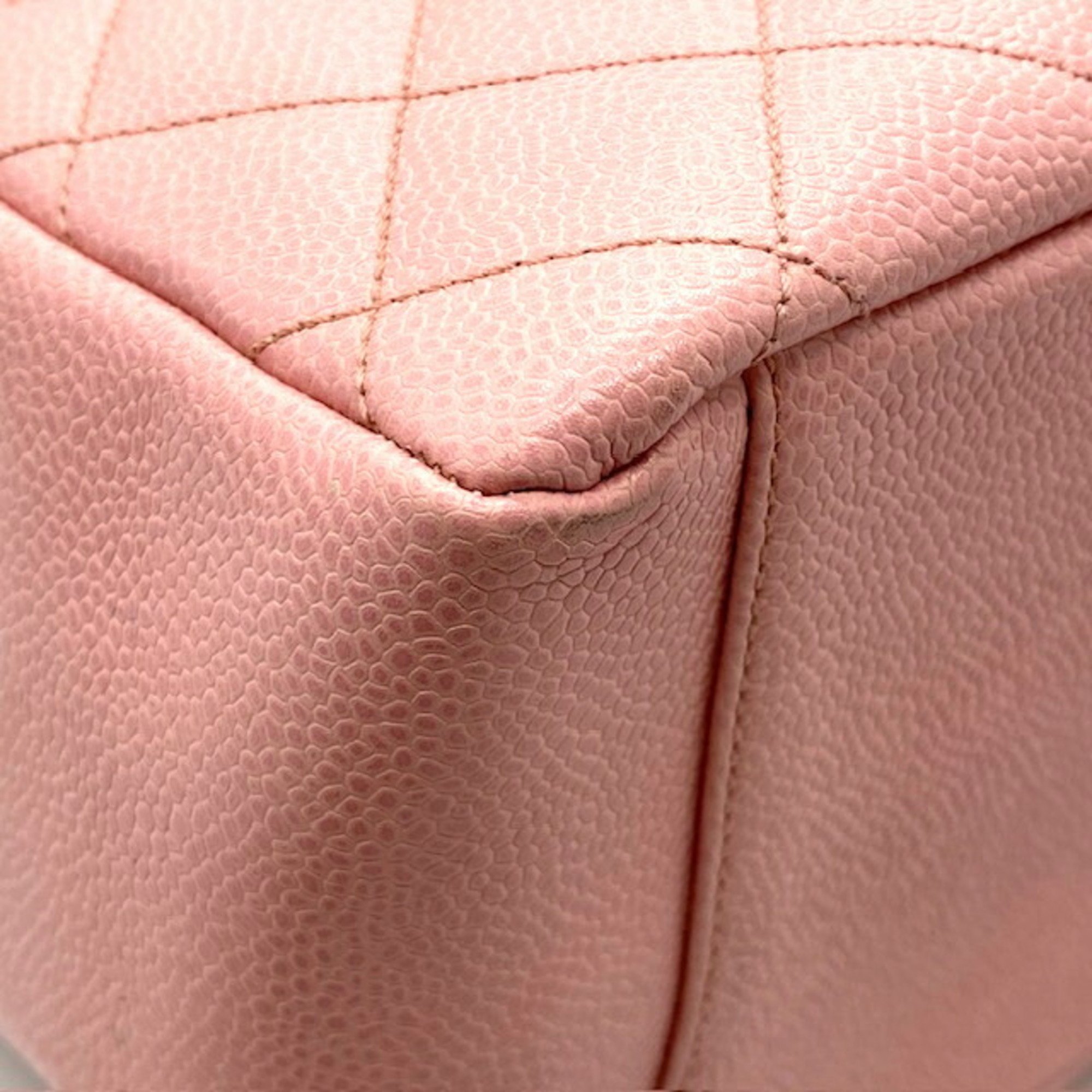 CHANEL Chanel Chain Shoulder Bag Caviar Skin Pink