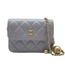 CHANEL Coco Ball Chain Shoulder Case Business Card Holder/Card Wallet Bag Accessory Women's Kids
