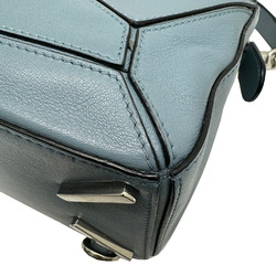 LOEWE Puzzle Bag Small 322.30.S21 Handbag Shoulder Soft Grain Calf Leather Blue Women Men