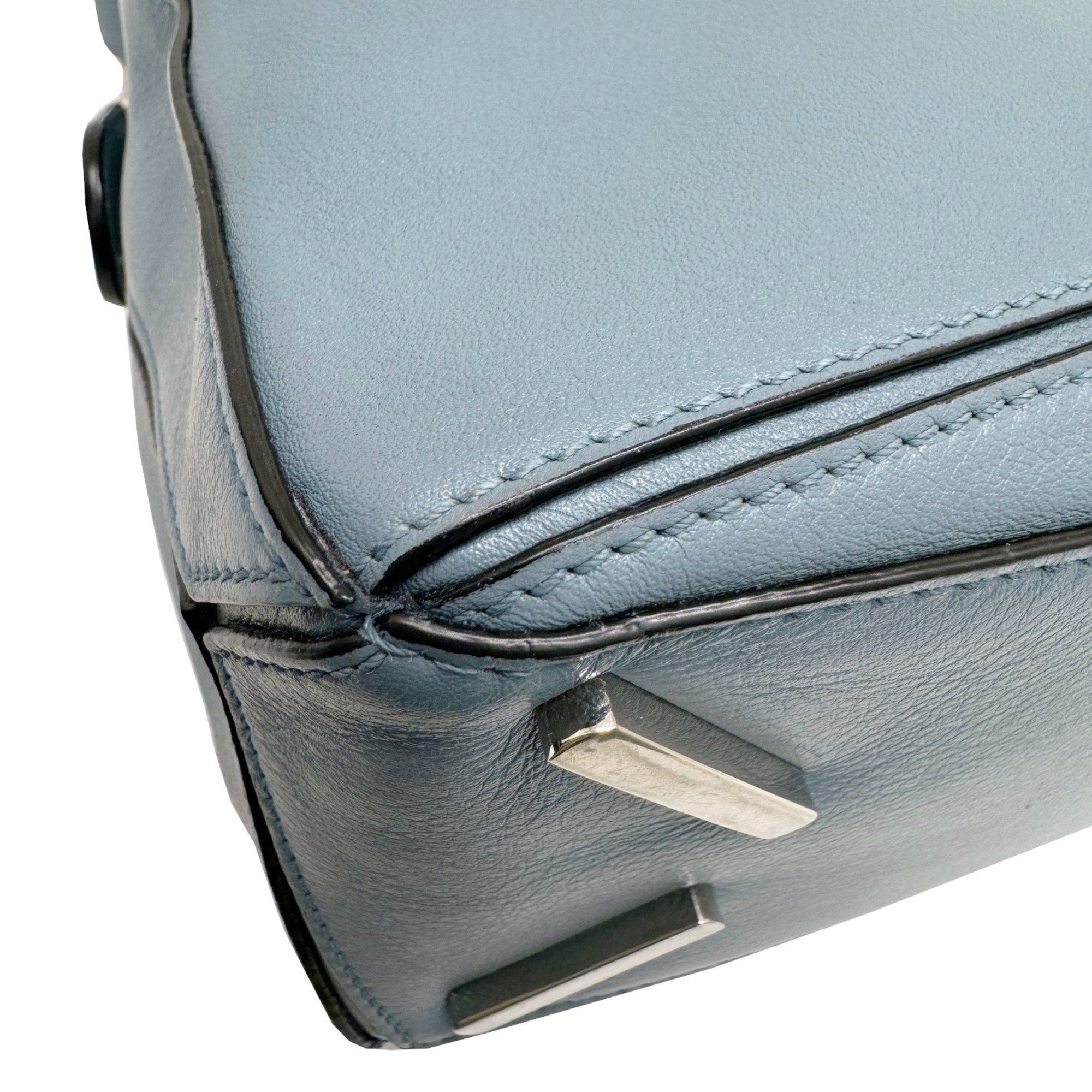LOEWE Puzzle Bag Small 322.30.S21 Handbag Shoulder Soft Grain Calf Leather Blue Women Men