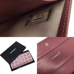 CHANEL New Travel Line Long Wallet Nylon Jacquard Pink Bi-fold Flap Women's