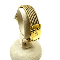 PHILIPPE CHARRIOL CELTIC Solid Gold 750 K18 Wire Bracelet Roman Diamond Quartz Date Change Bangle Watch Wristwatch Women's