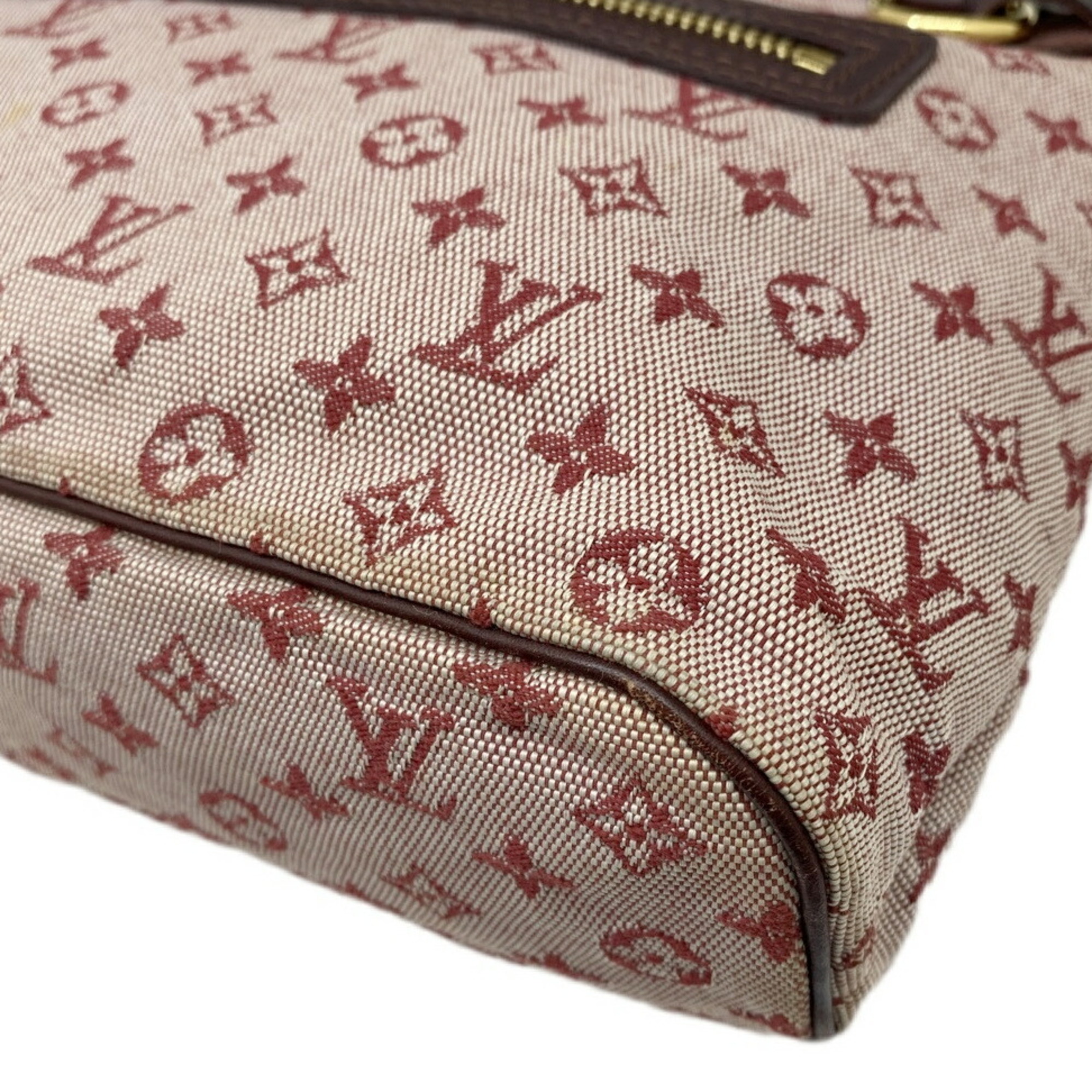 LOUIS VUITTON Louis Vuitton Lucille PM Cerise Monogram Canvas Handbag Shoulder Bag with Initials Women's