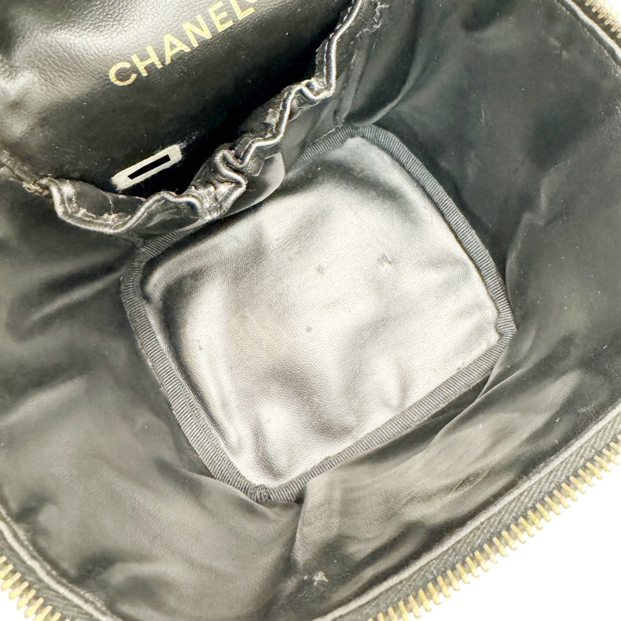 CHANEL Vanity Bag, Caviar Skin, Black, Women's, Men's