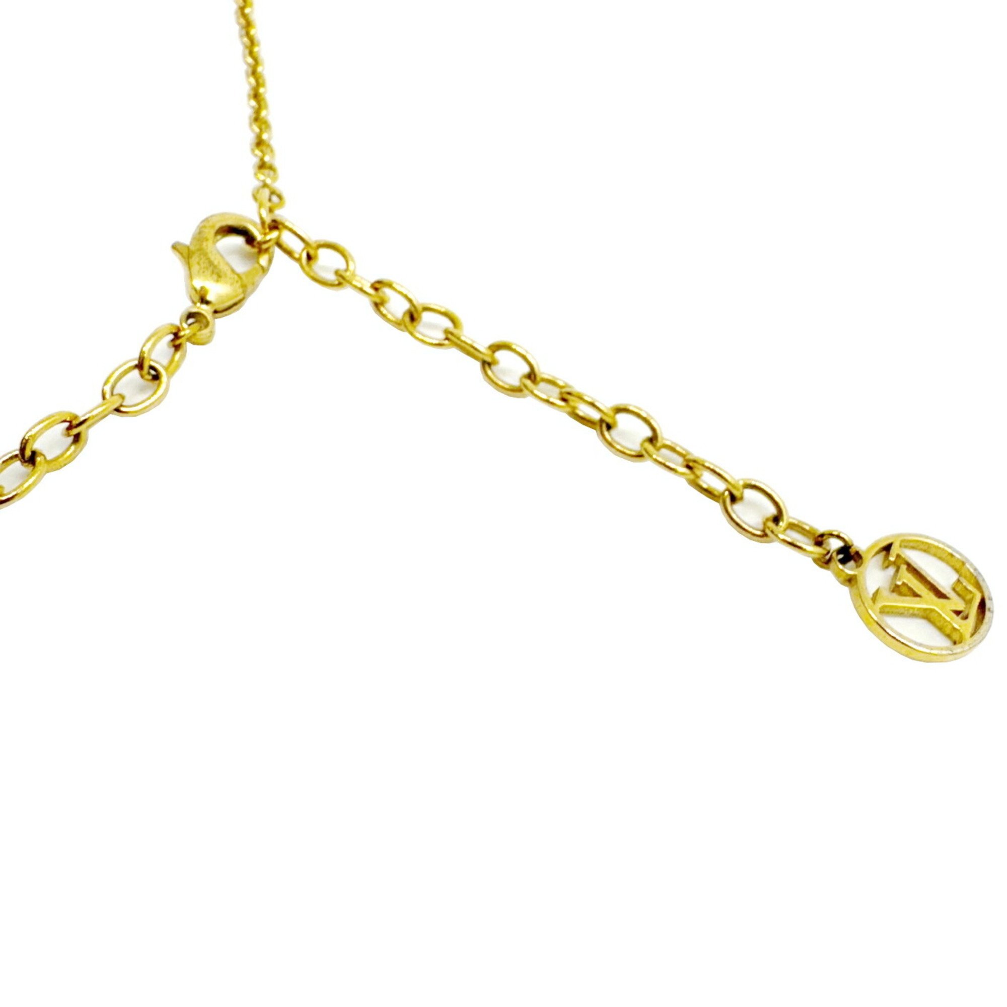 LOUIS VUITTON Louis Vuitton Collier Blooming Necklace Pendant Gold Color GP M64855 OB0118 Women's