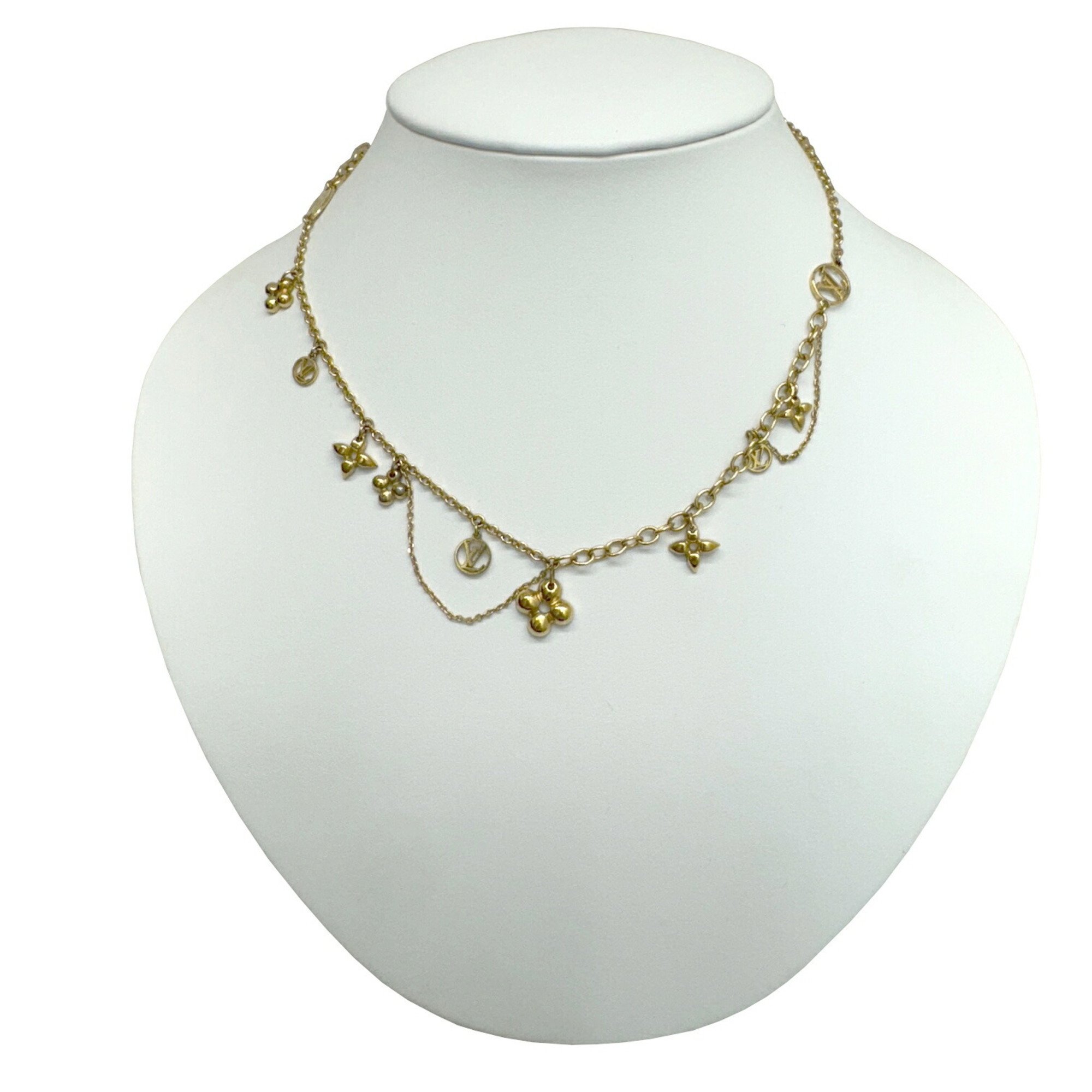LOUIS VUITTON Louis Vuitton Collier Blooming Necklace Pendant Gold Color GP M64855 OB0118 Women's