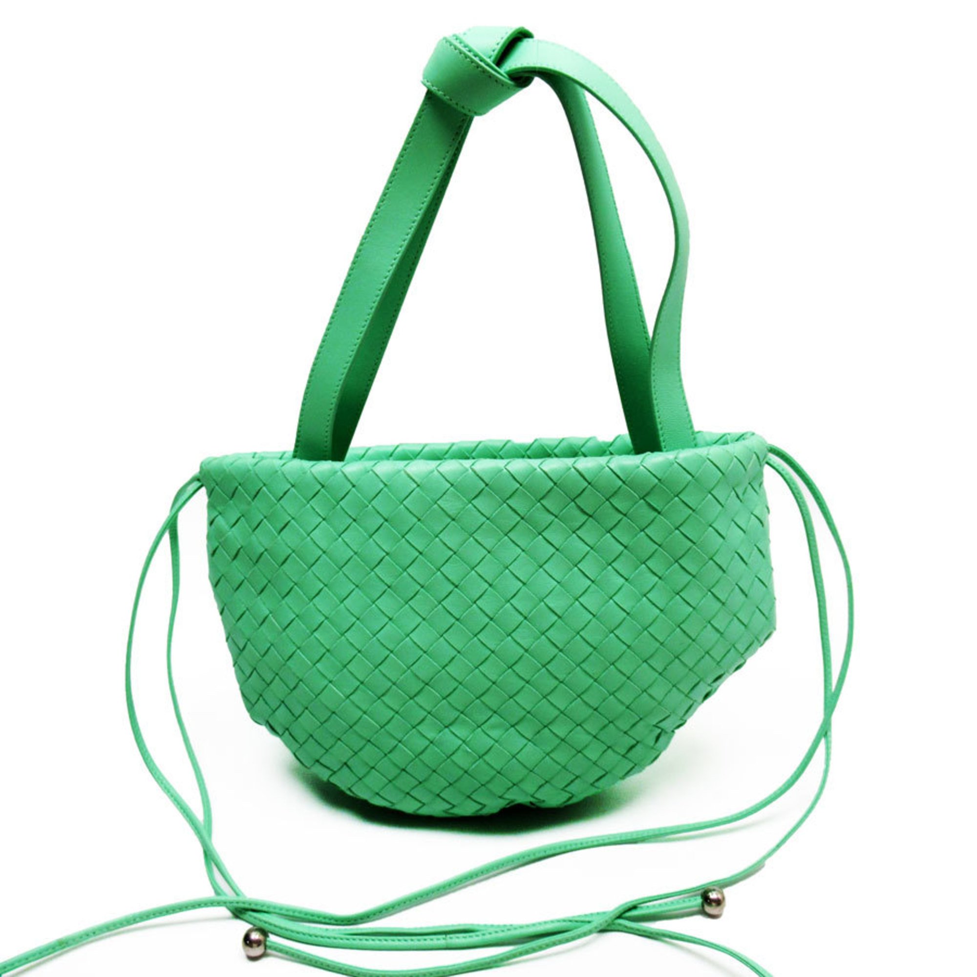 BOTTEGA VENETA Shoulder Bag Intrecciato Leather Light Green Women's w0455j