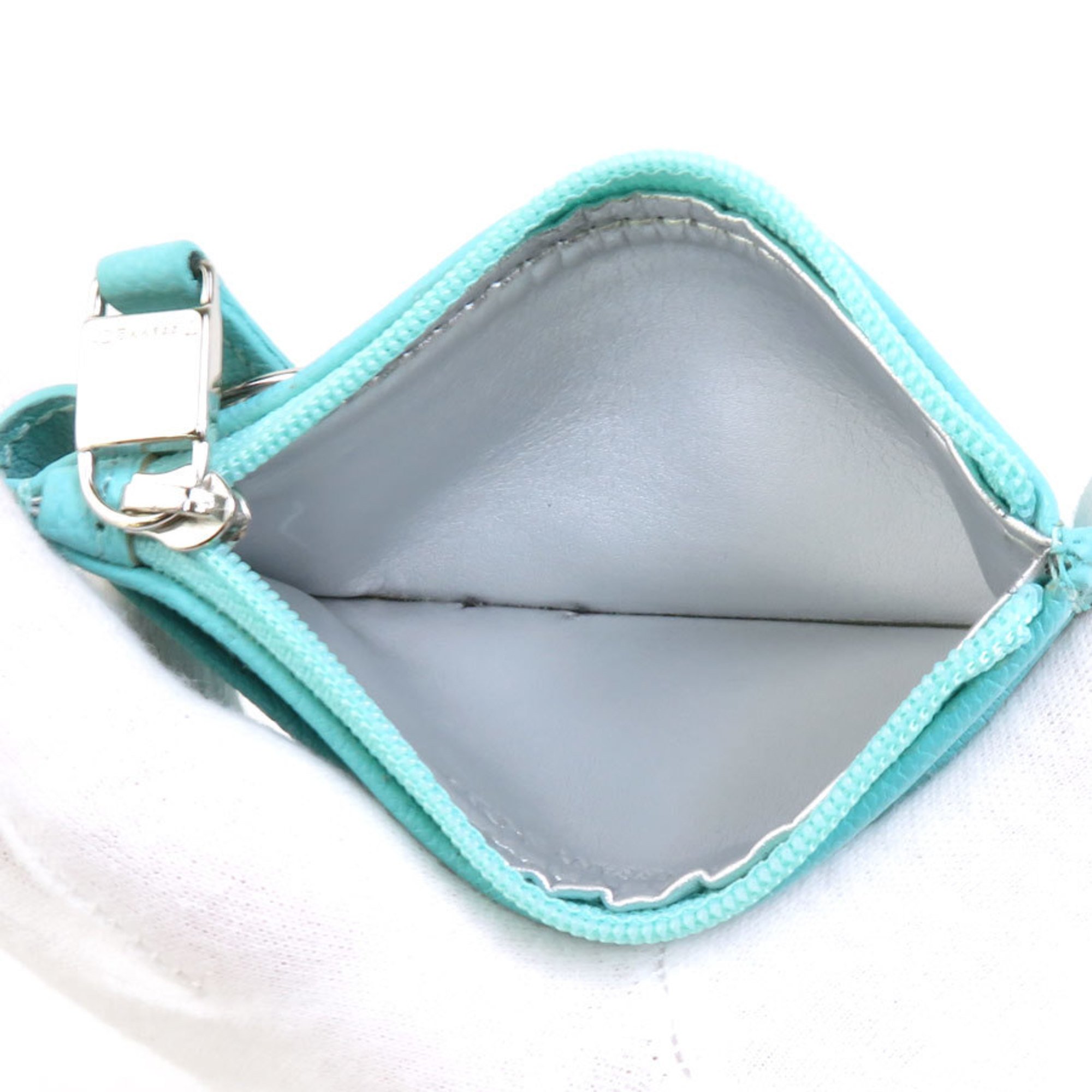 Tiffany & Co. Wallet/Coin Case Leather Green Blue Silver Women's e58770j