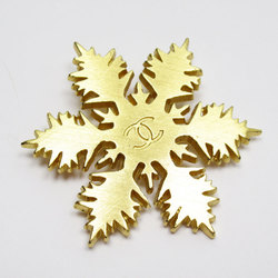 CHANEL Brooch Coco Mark Snowflake Metal Gold Women's w0494i