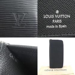 Louis Vuitton LOUIS VUITTON Round Long Wallet Epi Zipper Vertical Leather Noir Men's M60965 h30350f